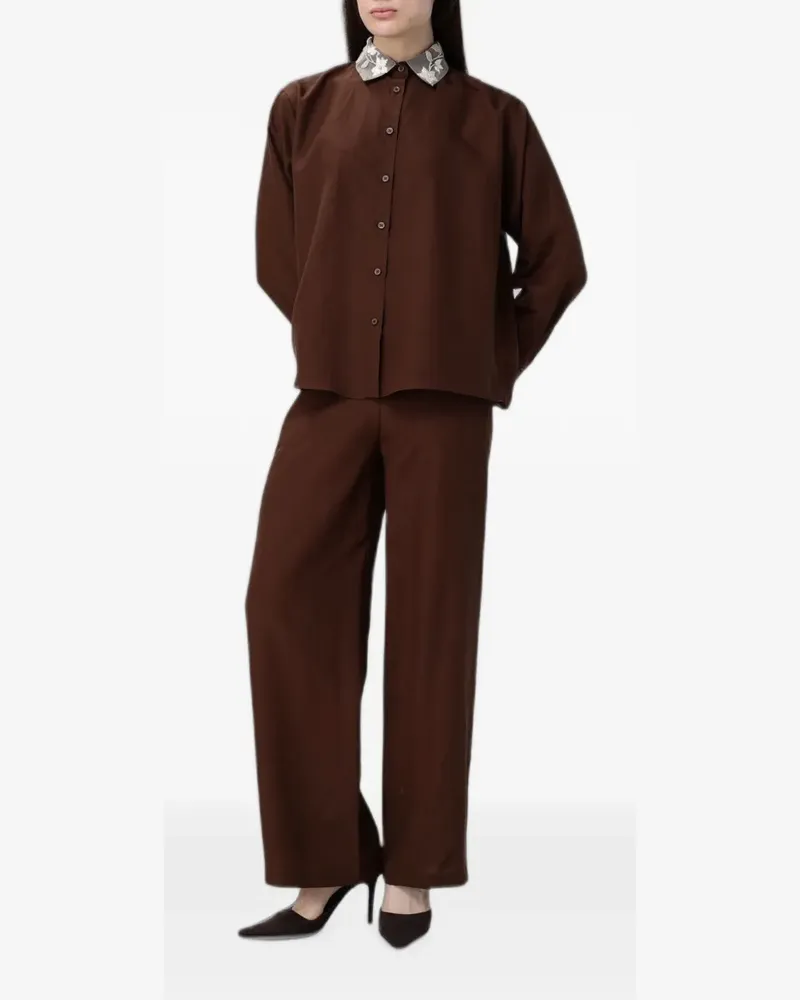 Hanita embroidered-collar shirt - Braun Braun