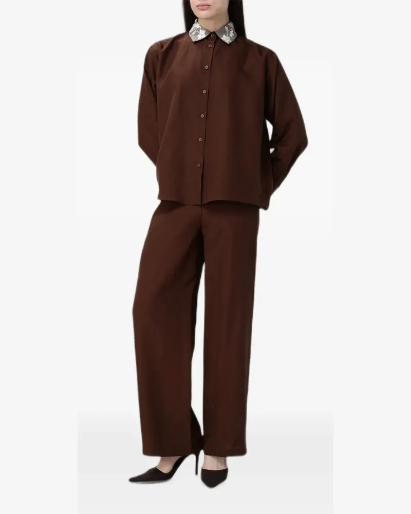 Hanita embroidered-collar shirt - Braun Braun