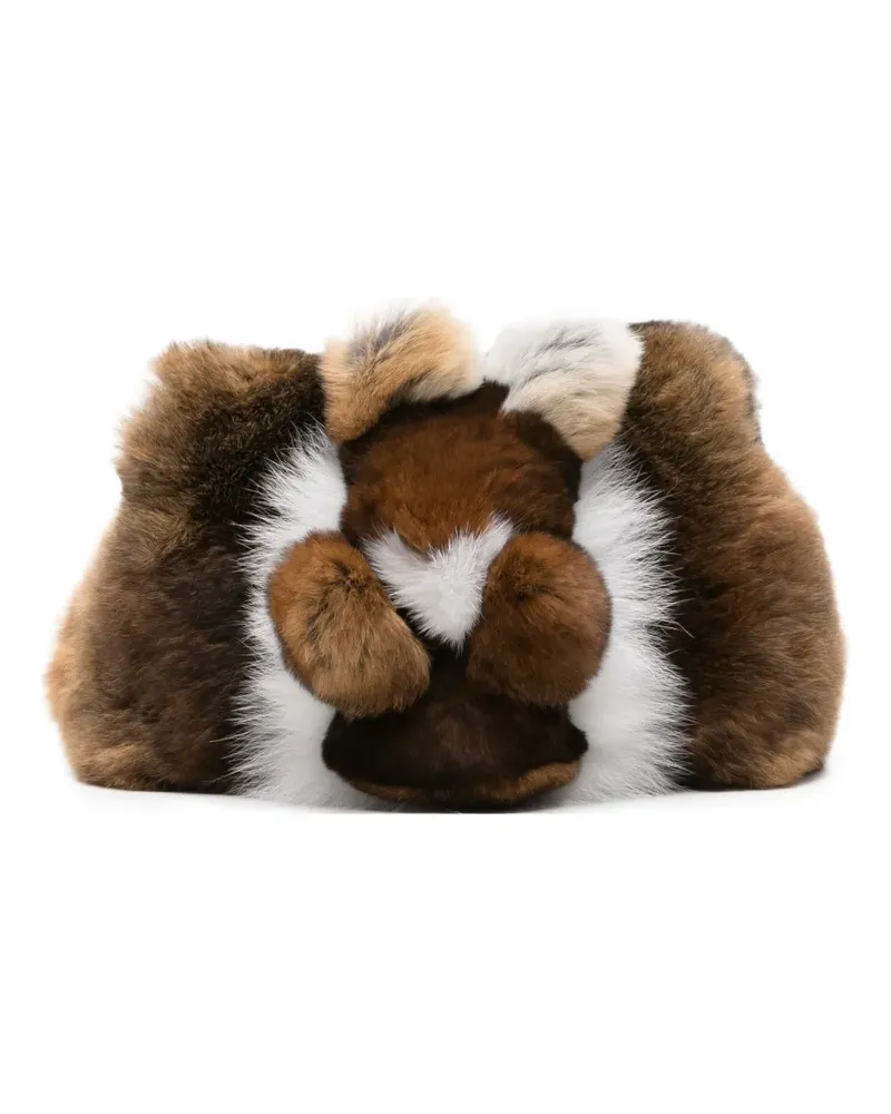 Anita Bilardi Scoiattolo Clutch aus Faux Fur - Braun Braun