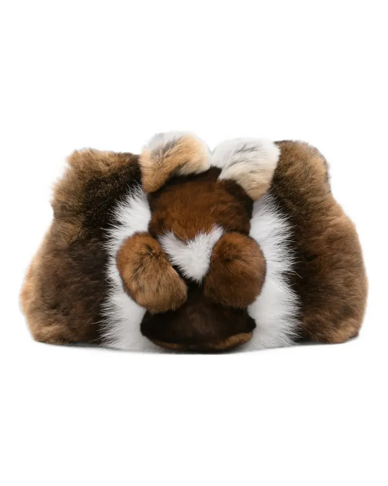 Anita Bilardi Scoiattolo faux-fur clutch bag - Braun Braun