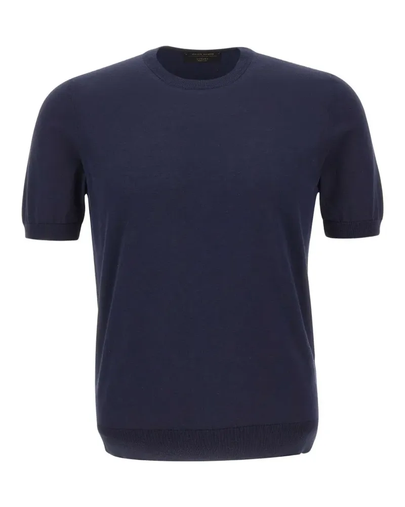 Gran Sasso shortsleeve ribbed-trim T-shirt - Blau Blau