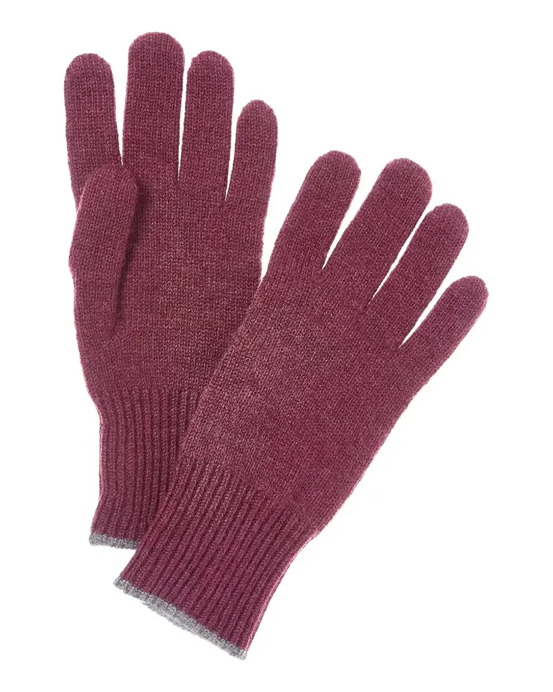 Brunello Cucinelli ribbed-cuff knit gloves - Rot Rot