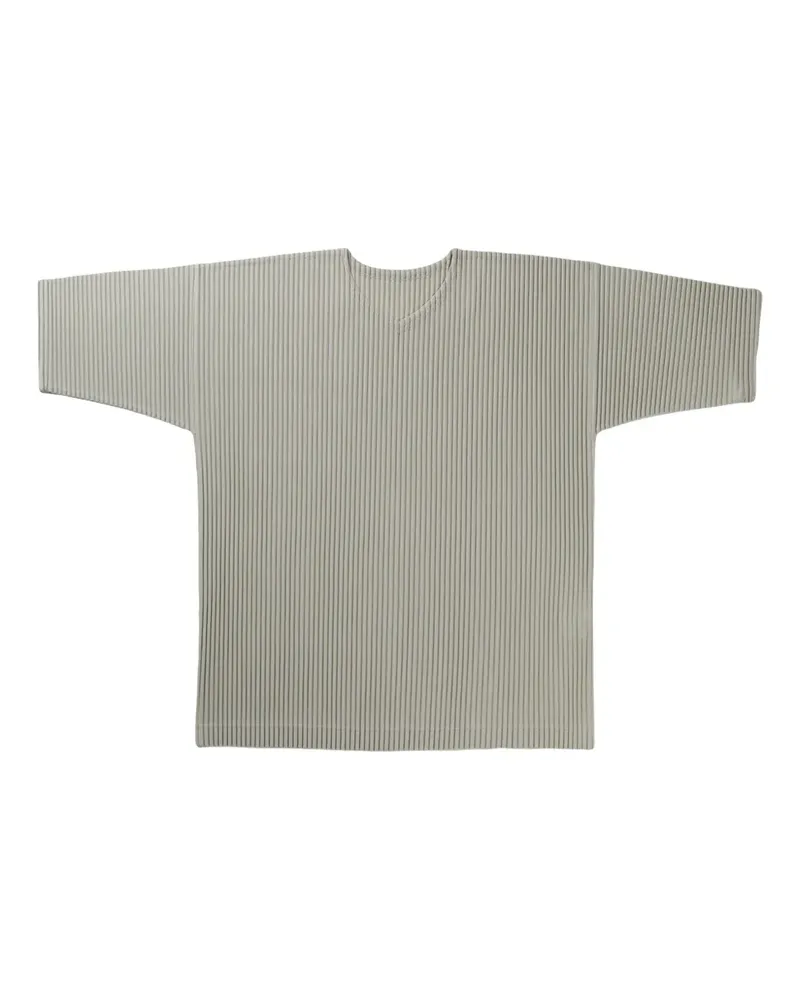 Issey Miyake pleated T-Shirt - Grau Grau