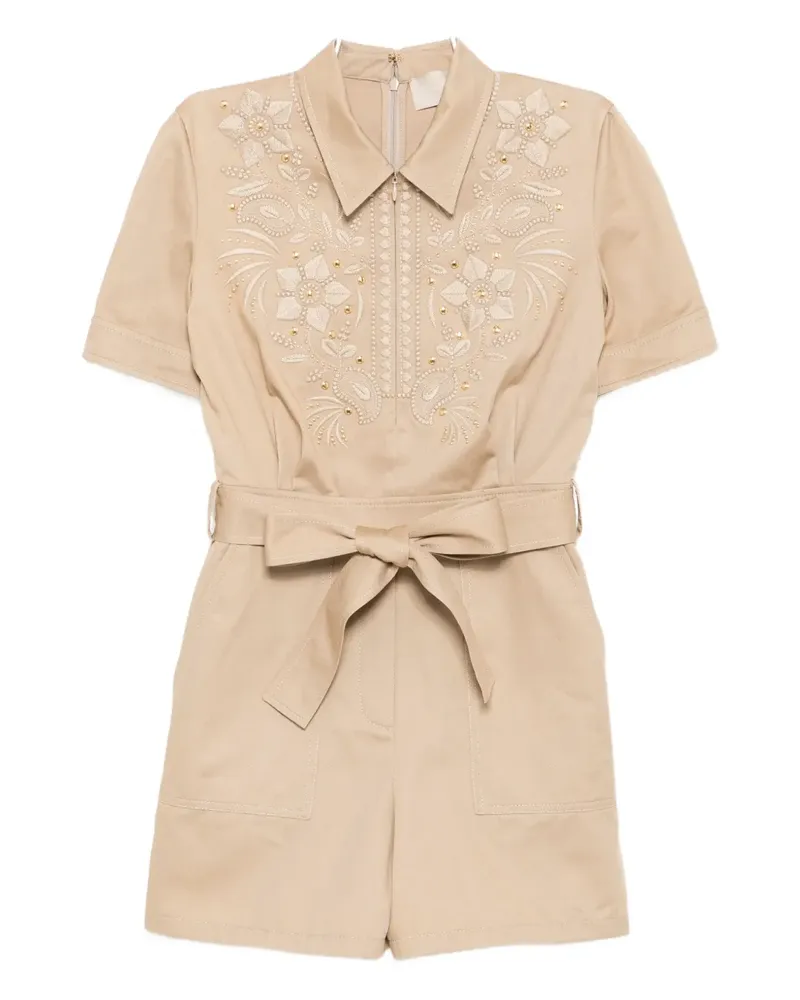 Elie Saab Bestickter Jumpsuit - Nude Nude