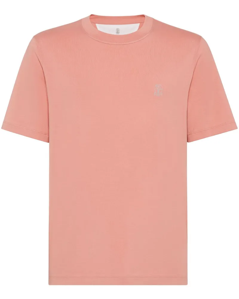 Brunello Cucinelli T-Shirt mit Logo-Print - Rosa Rosa