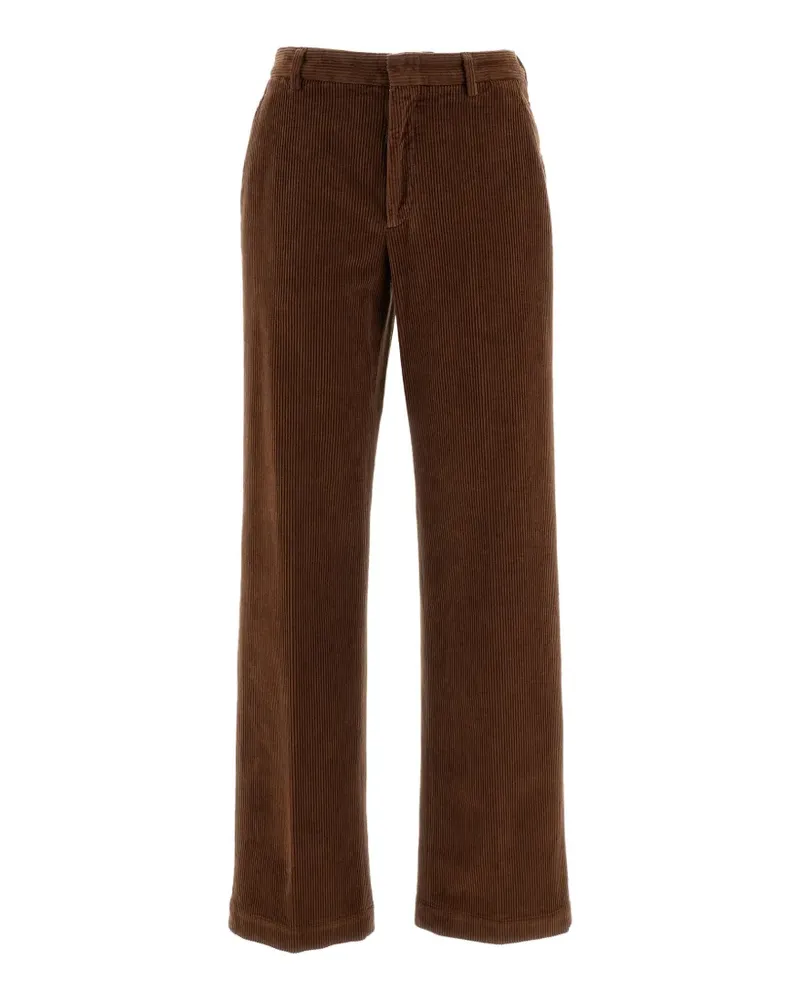 Cellar Door corduroy-texture trousers - Braun Braun