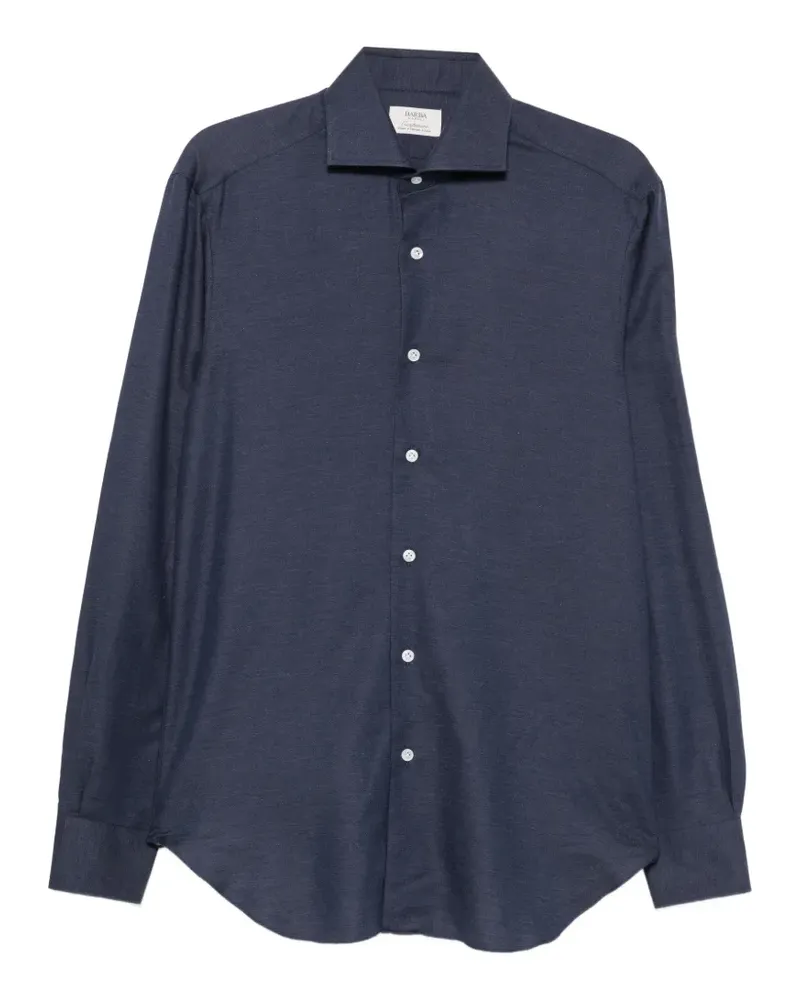 BARBA Hemd mit Eton-Kragen - Blau Blau