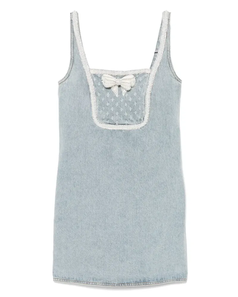 Self-Portrait Jeans-Minikleid mit Schleife - Blau Blau