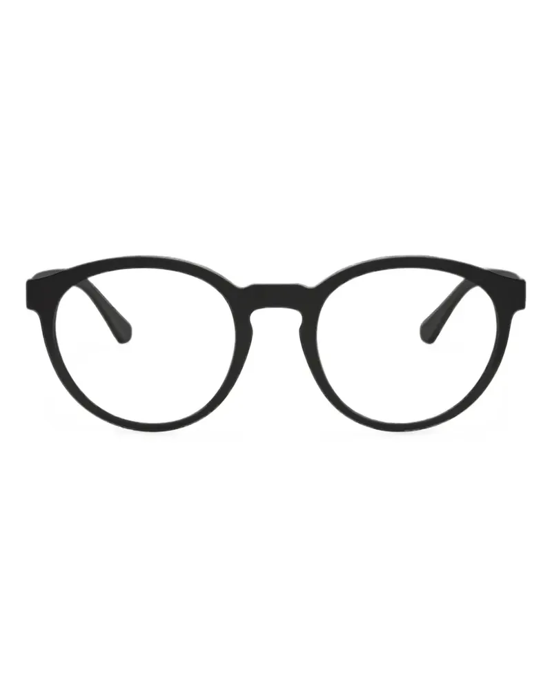 Emporio Armani Clip-On-Brille mit rundem Gestell - Schwarz Schwarz