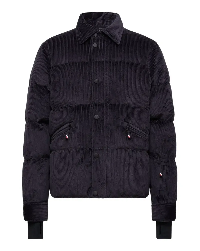 Moncler Elgon Daunen-Skijacke aus Cord - Blau Blau