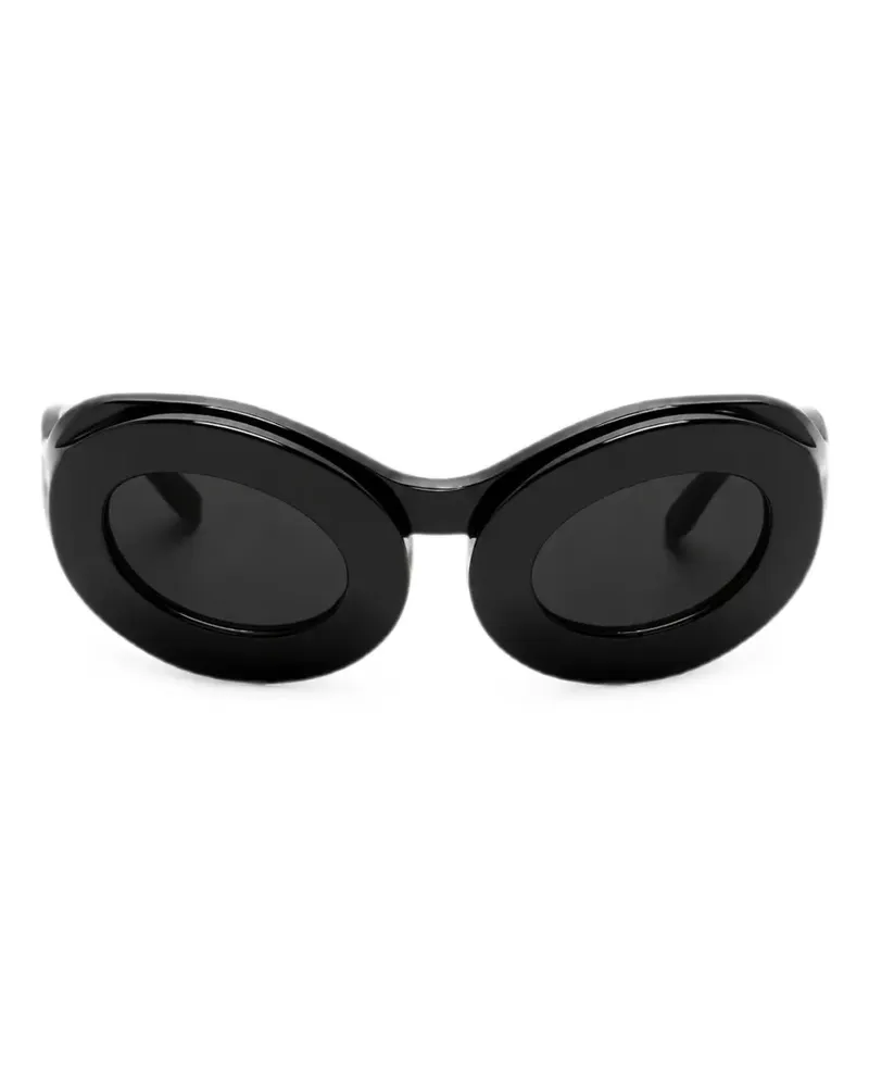 Henrik Vibskov Tyler Sonnenbrille mit ovalem Gestell - Schwarz Schwarz