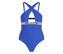 Neckholder-Badeanzug mit Logo-Bund
