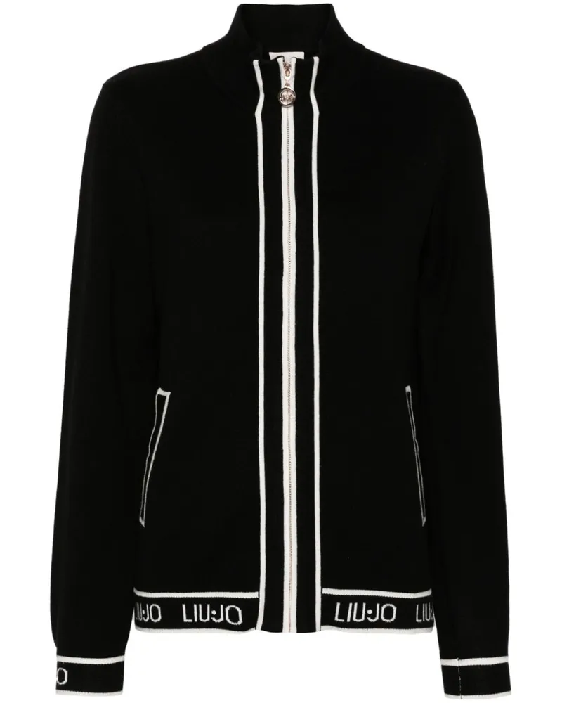 Liu Jo Cardigan mit Logo-Jacquard Schwarz