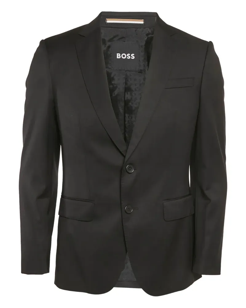 HUGO BOSS Einreihiges Gabardine-Sakko - Schwarz Schwarz