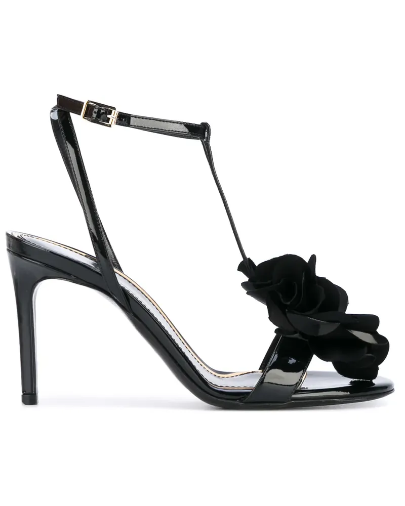 Lanvin Sandalen mit Blumenapplikationen - Schwarz Schwarz