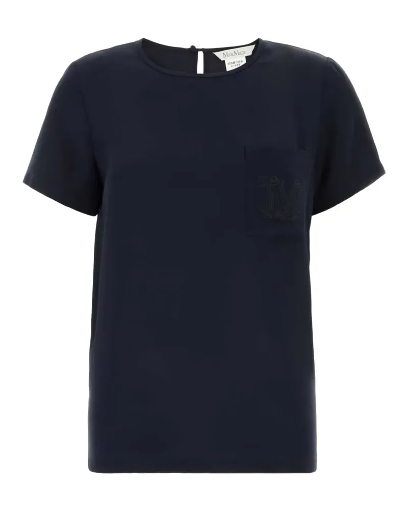 Max Mara Pagano T-Shirt mit Tasche - Blau Blau