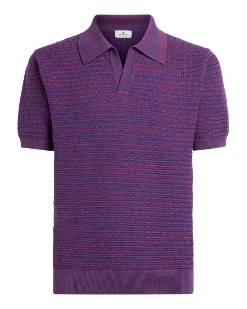 Etro V-neck short-sleeved knitted sweater - Violett Violett