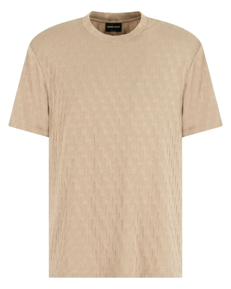 Giorgio Armani T-Shirt mit Jacquardmuster - Nude Nude