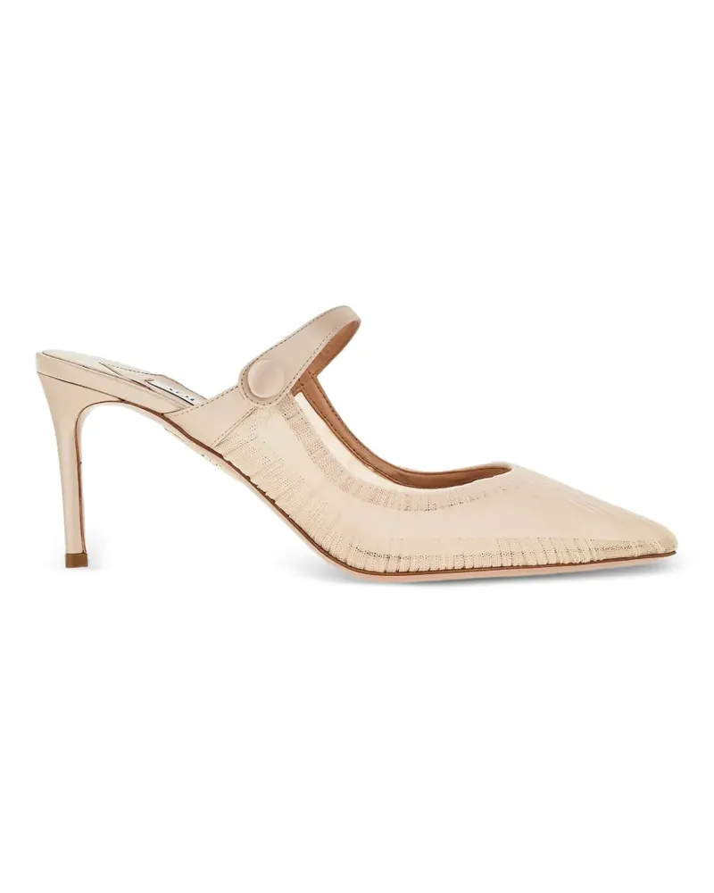 Aquazzura Spitze Voil Mules mit Riemen - Rosa Rosa