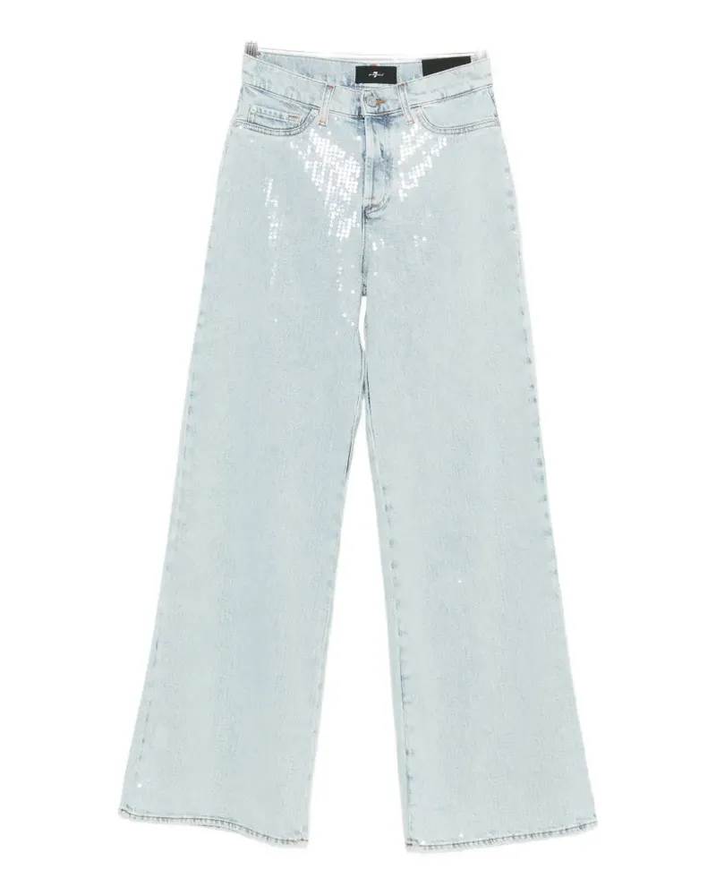 7 for all mankind sequin straight-leg jeans - Blau Blau