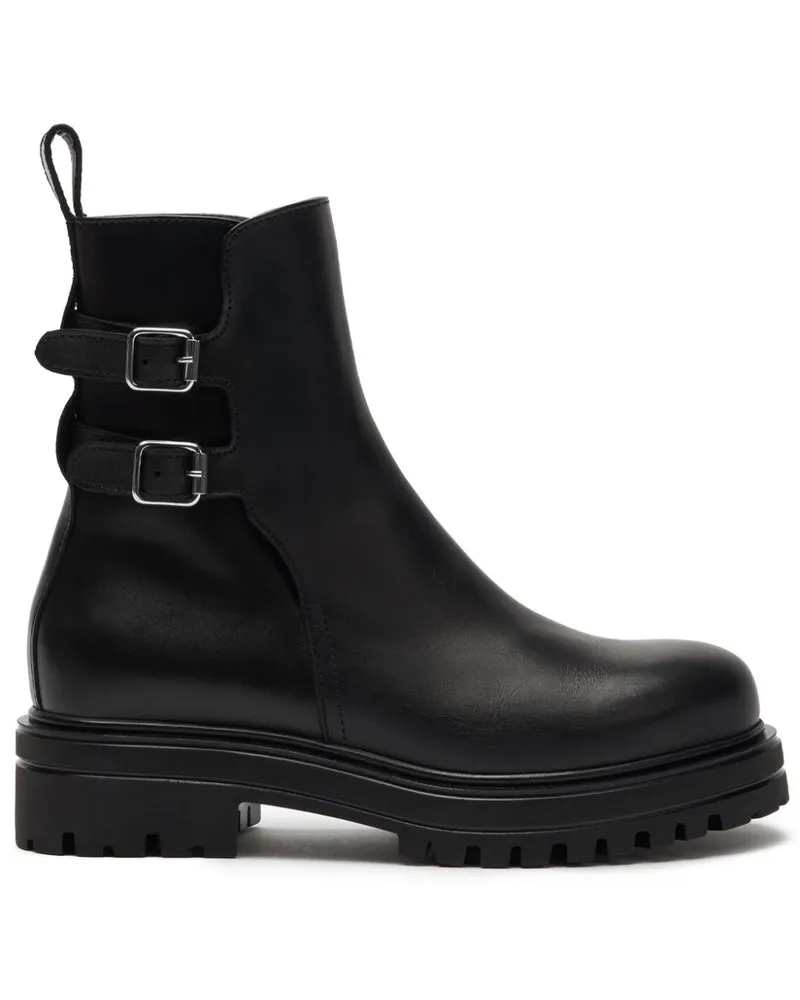 Scarosso Stiefeletten aus Leder - Schwarz Schwarz