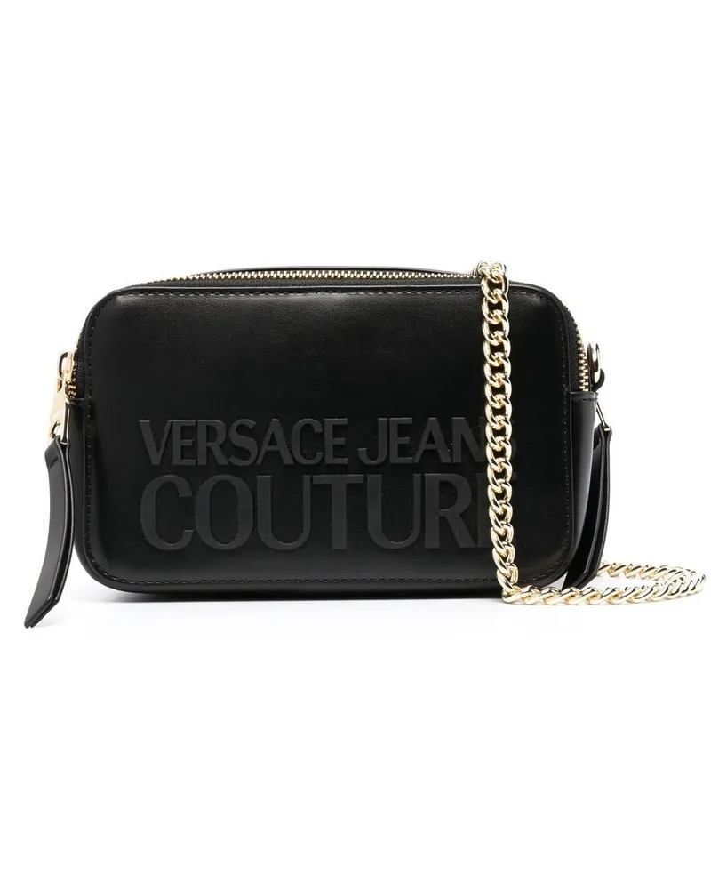 Versace Jeans Schultertasche mit Logo-Prägung - Schwarz Schwarz