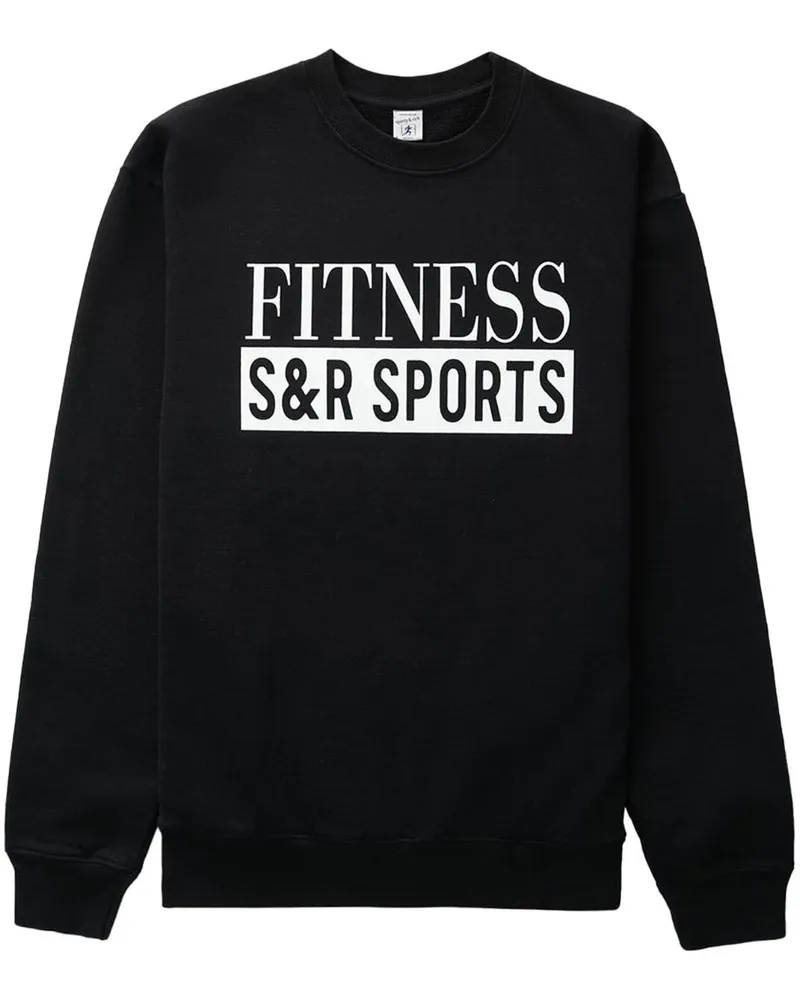 SPORTY & RICH Sweatshirt mit Logo-Print Schwarz