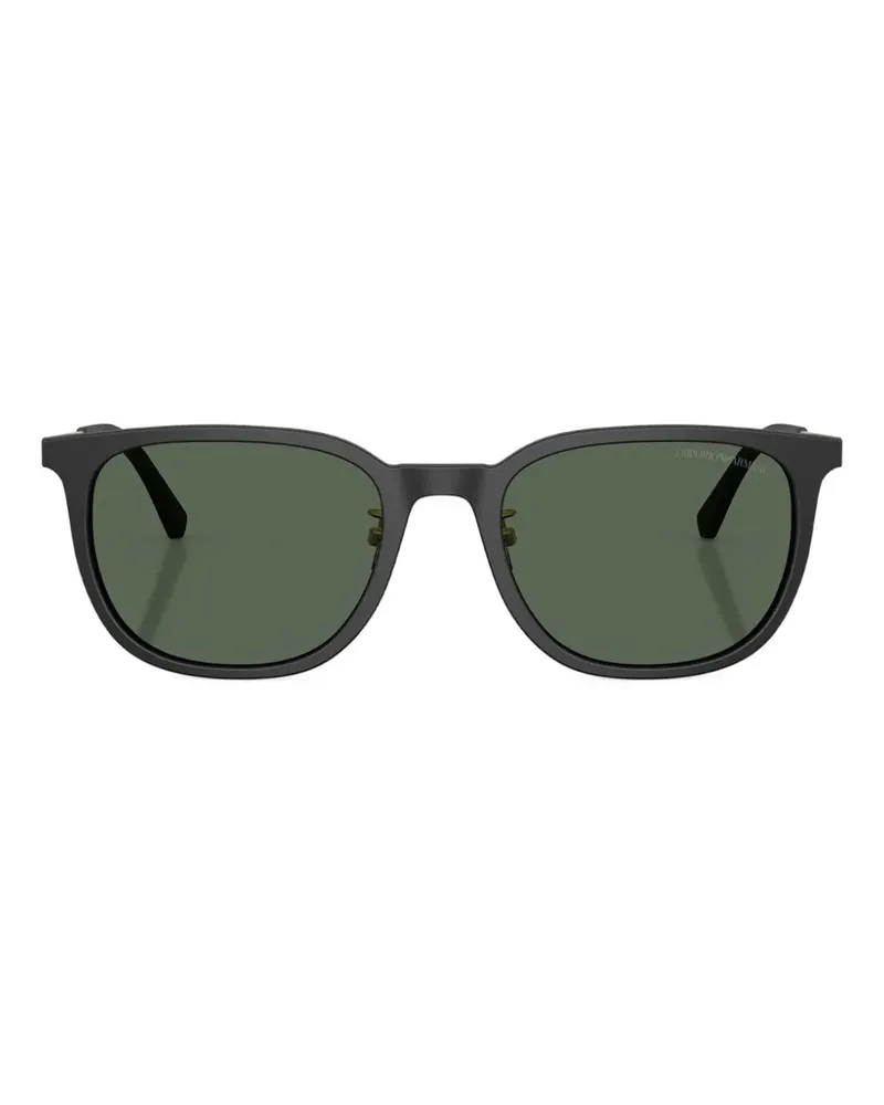 Emporio Armani Sonnenbrille mit eckigem Gestell - Schwarz Schwarz