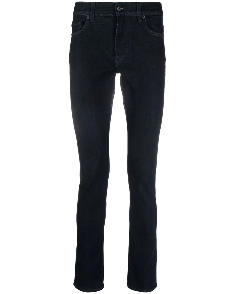 7 for all mankind Slim-Fit-Jeans mit Logo-Patch - Blau Blau