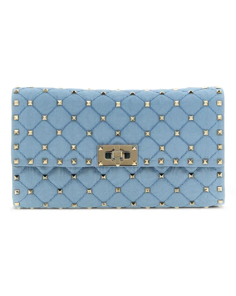 Valentino Garavani Rockstud Spike moiré shoulder bag - Blau Blau