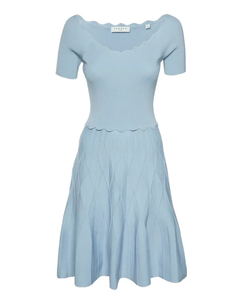 Sandro scalloped-edge midi dress - Blau Blau