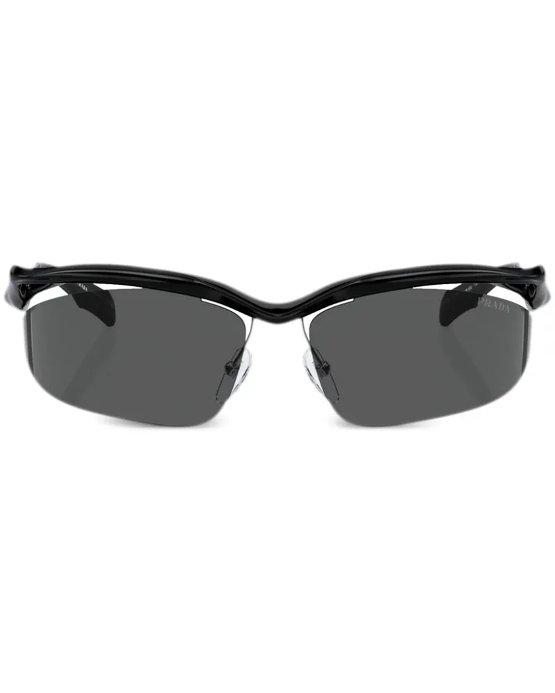 Prada Prada PR A25S Sonnenbrille mit geometrischem Gestell - Schwarz Schwarz