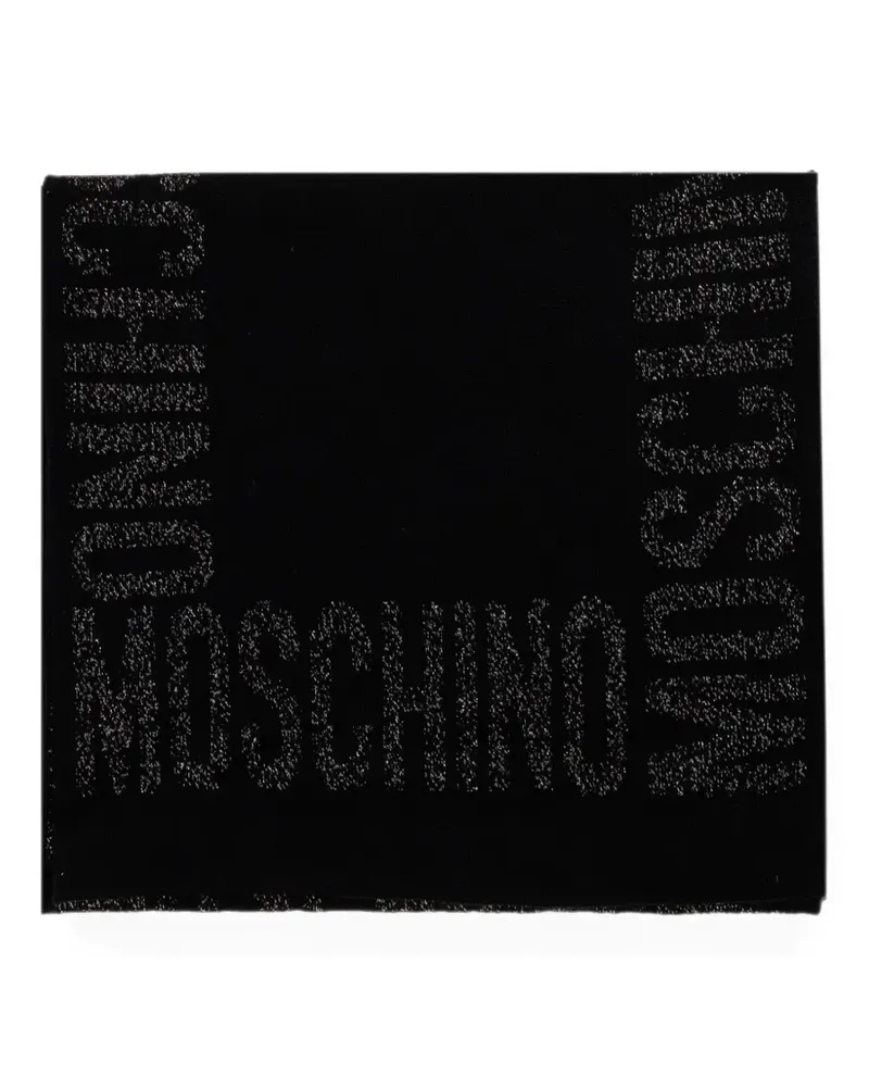 Moschino Schal mit Logo-Print - Schwarz Schwarz