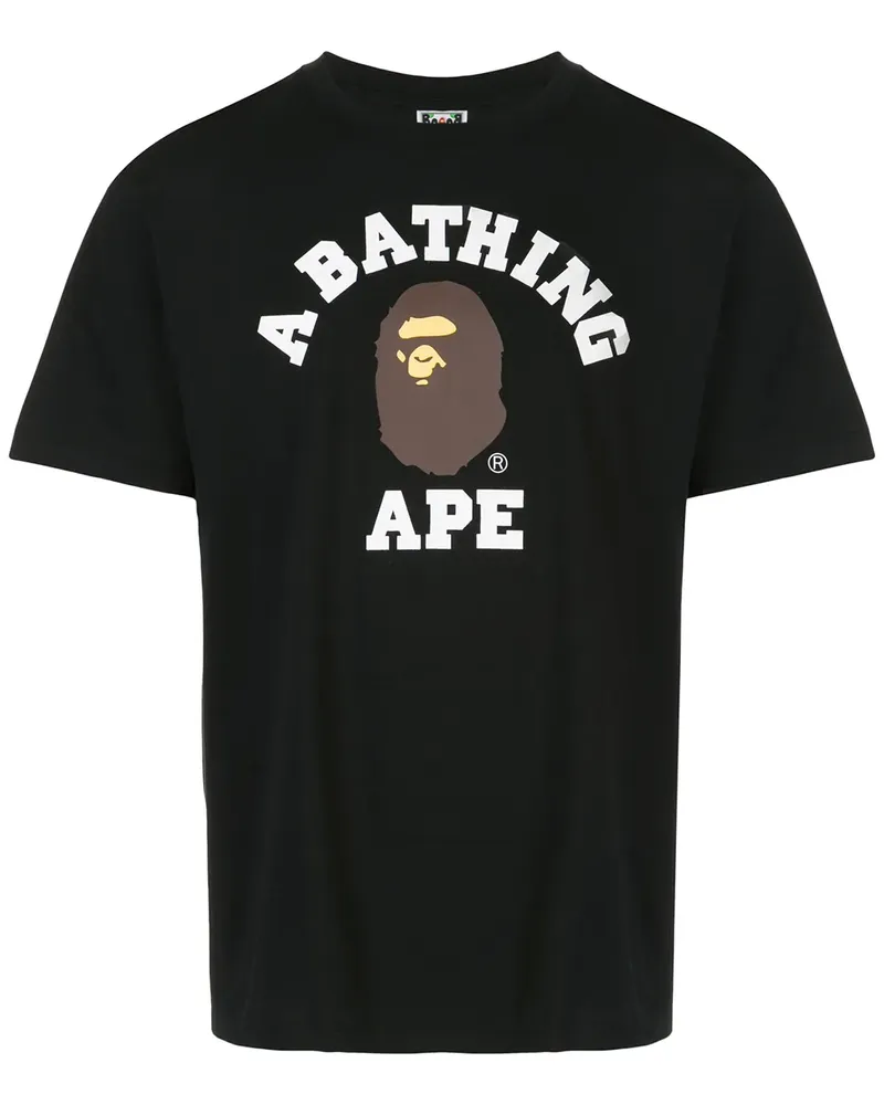 BAPE College' T-Shirt - Schwarz Schwarz