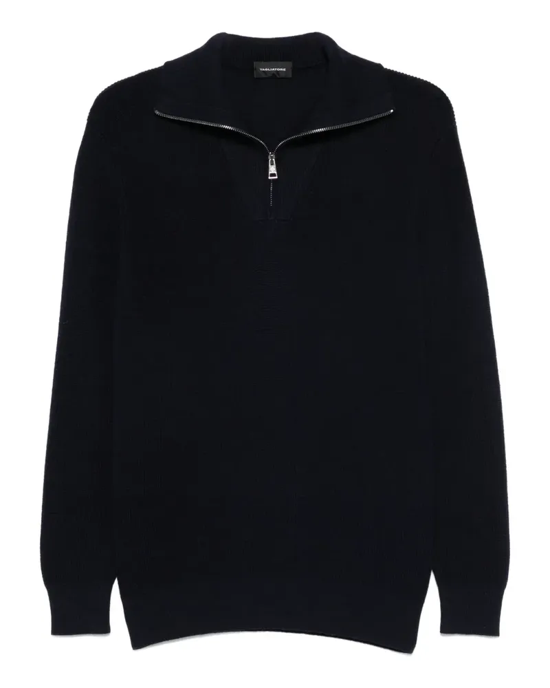 Tagliatore Pullover mit Reißverschluss - Blau Blau
