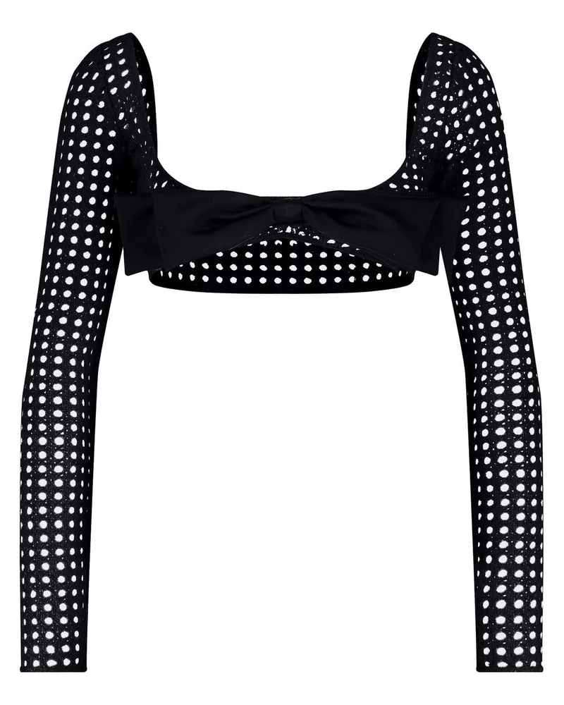 Giambattista Valli Gehäkeltes Cropped-Top - Schwarz Schwarz