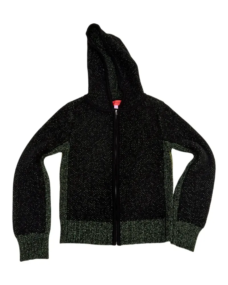 Eckhaus Latta Drift Merino-Hoodie mit Reißverschluss - Schwarz Schwarz