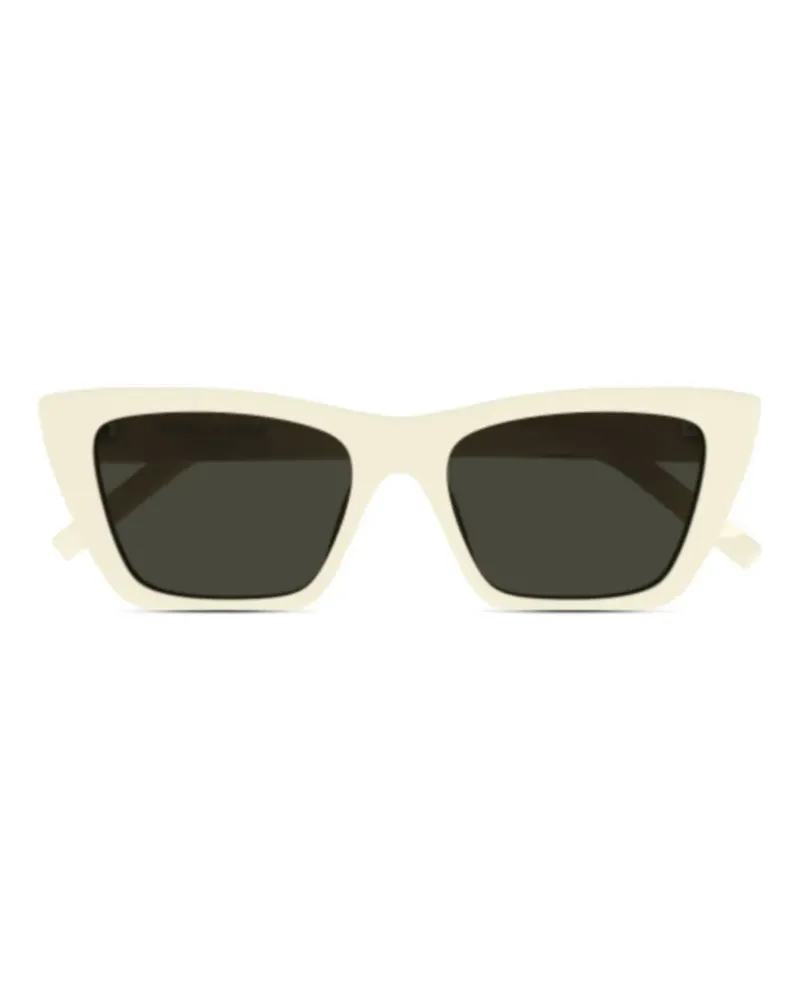 Saint Laurent Sonnenbrille mit eckigem Gestell - Nude Nude