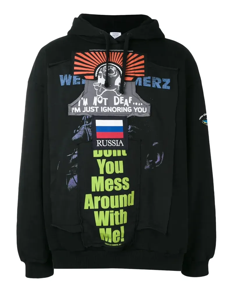 VETEMENTS Hoodie mit grafischem Print - Schwarz Schwarz