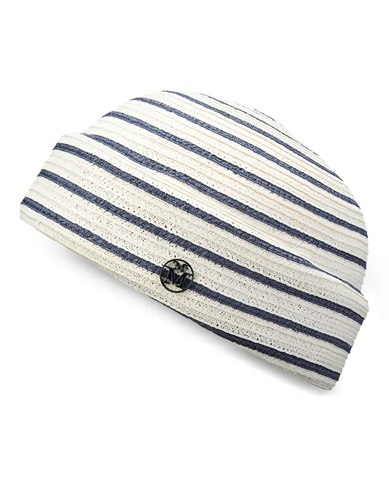 Maison Michel Gestreifte Ugo Mütze - Weiß Weiß