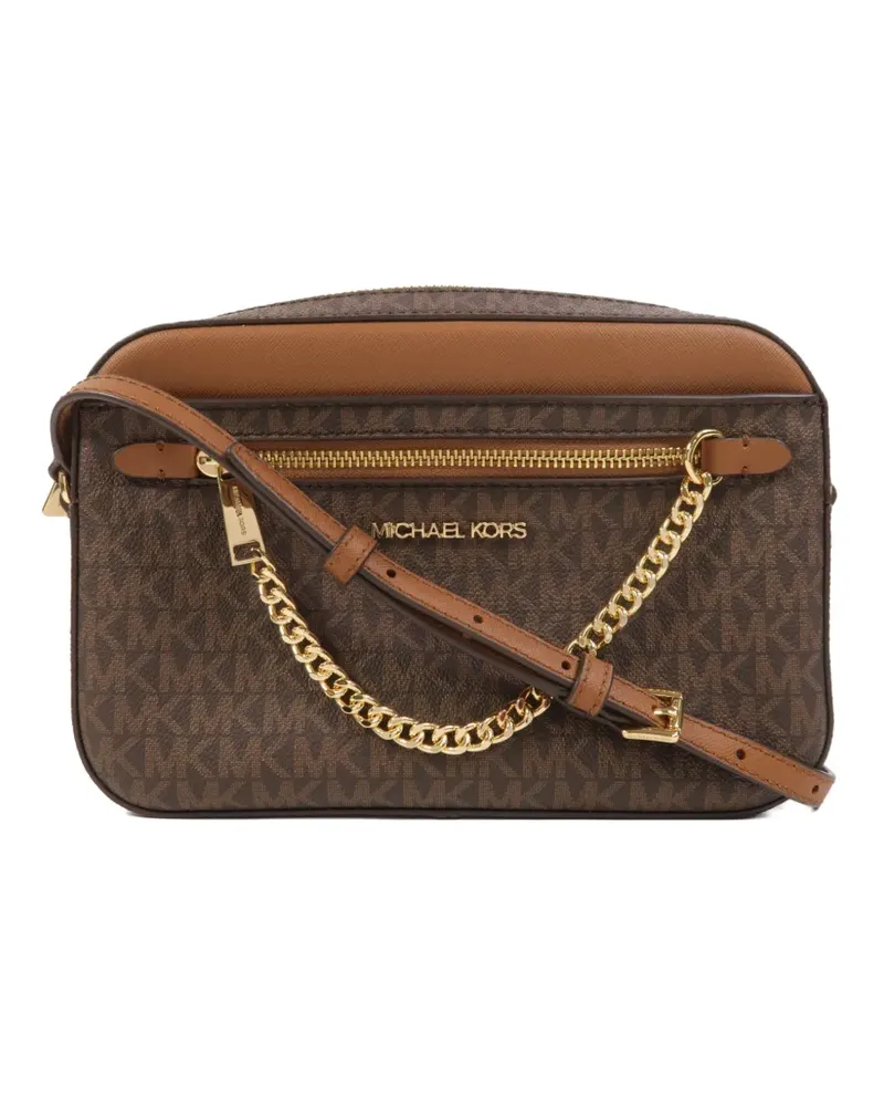 Michael Kors monogram-print chain-link shoulder bag - Braun Braun