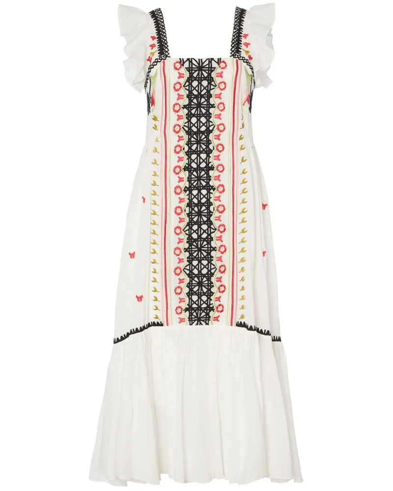 Temperley London Florentine Midikleid - Weiß Weiß