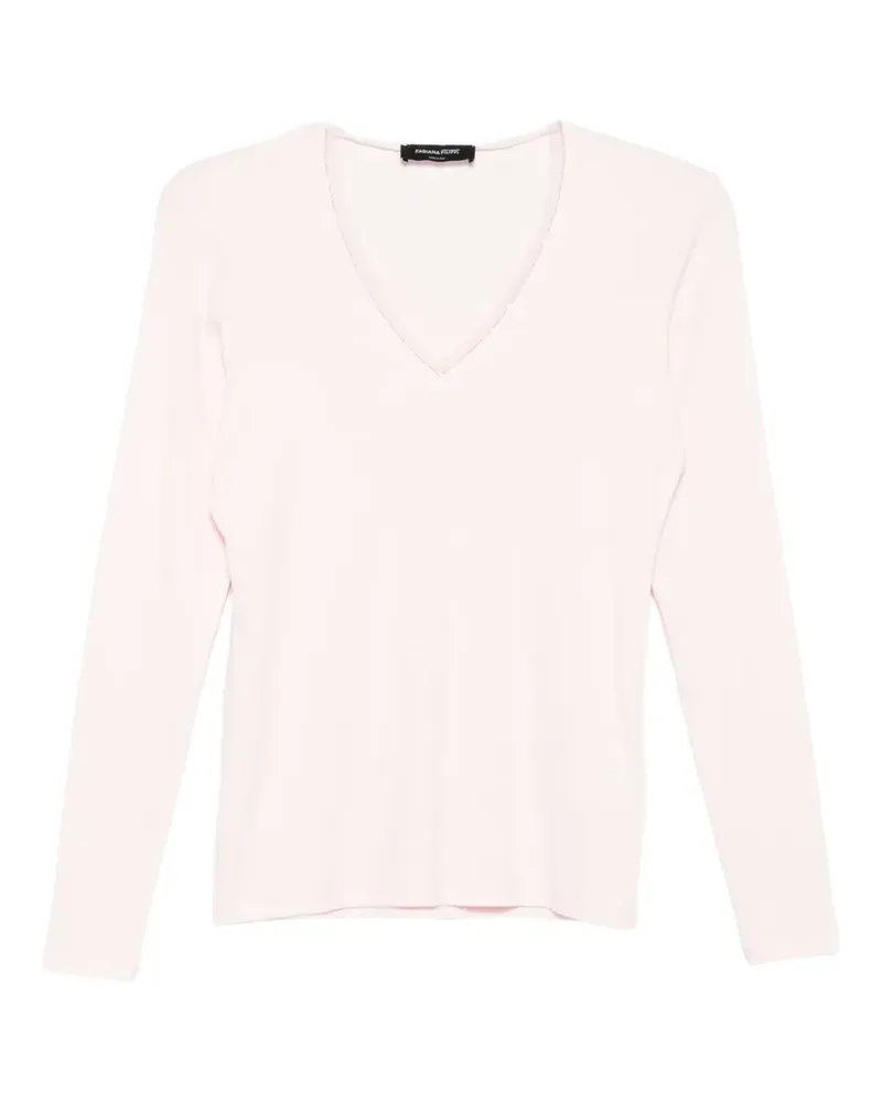 Fabiana Filippi Langarmshirt mit V-Ausschnitt - Rosa Rosa