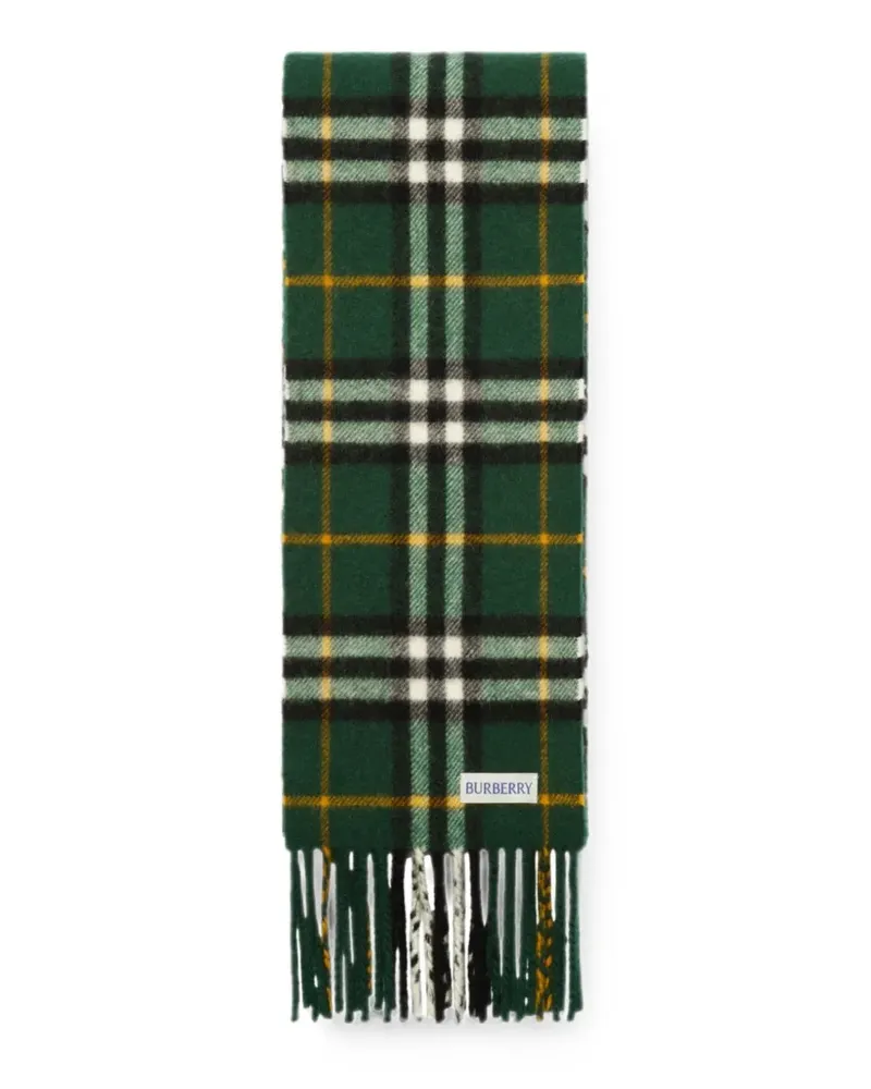 Burberry narrow Check cashmere scarf - Grün Grün