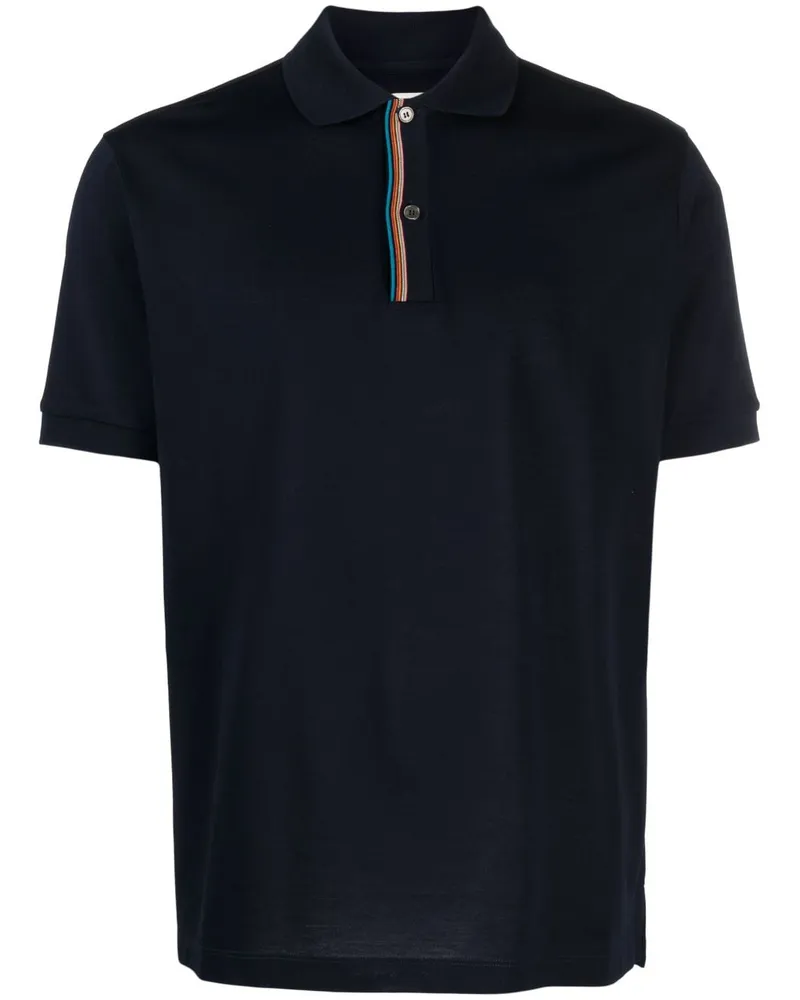 Paul Smith Poloshirt mit Regenbogenstreifen - Blau Blau