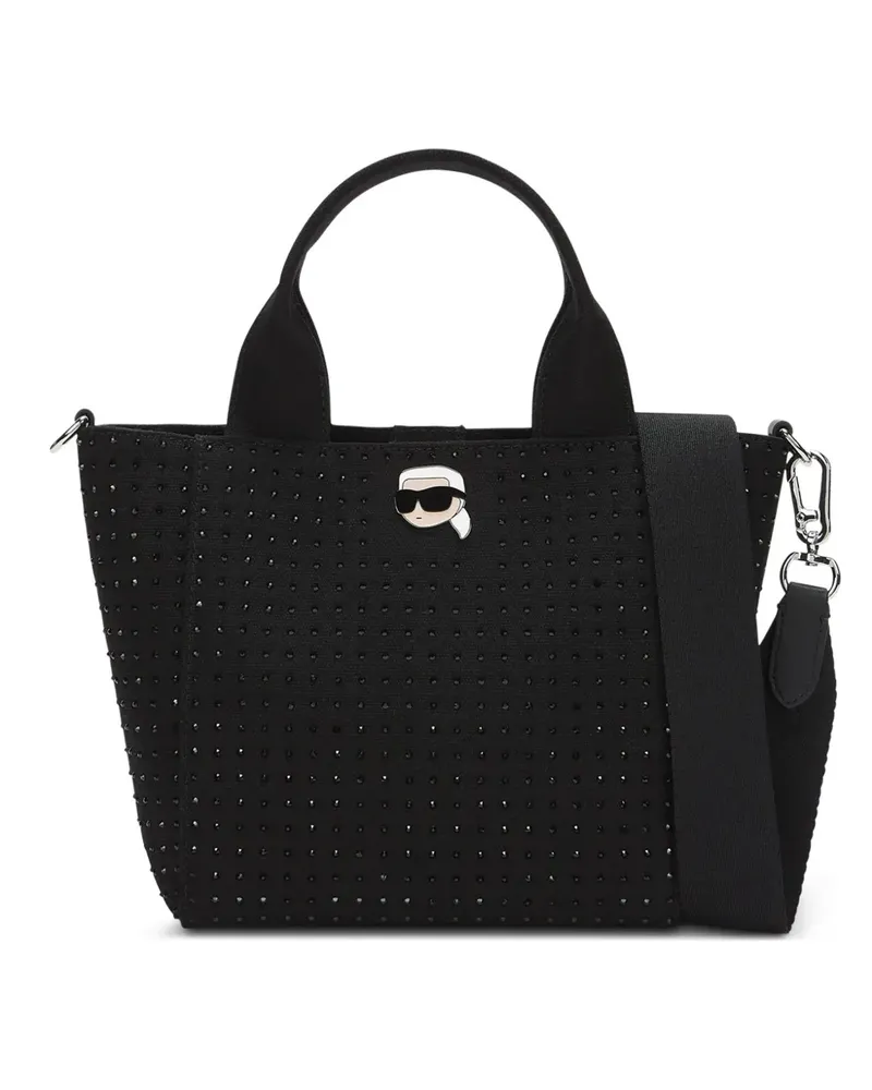Karl Lagerfeld Ikon Tote Bag mit Strass - Schwarz Schwarz