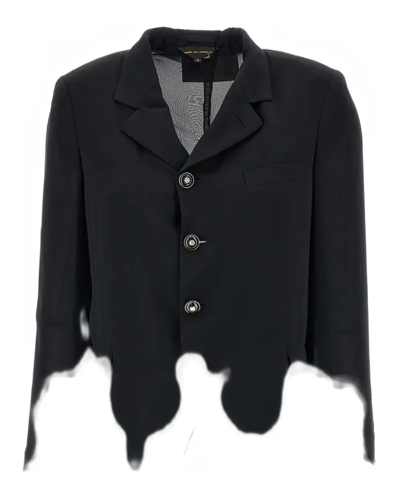 Comme des Garçons sheer-panelled button-up jacket - Schwarz Schwarz