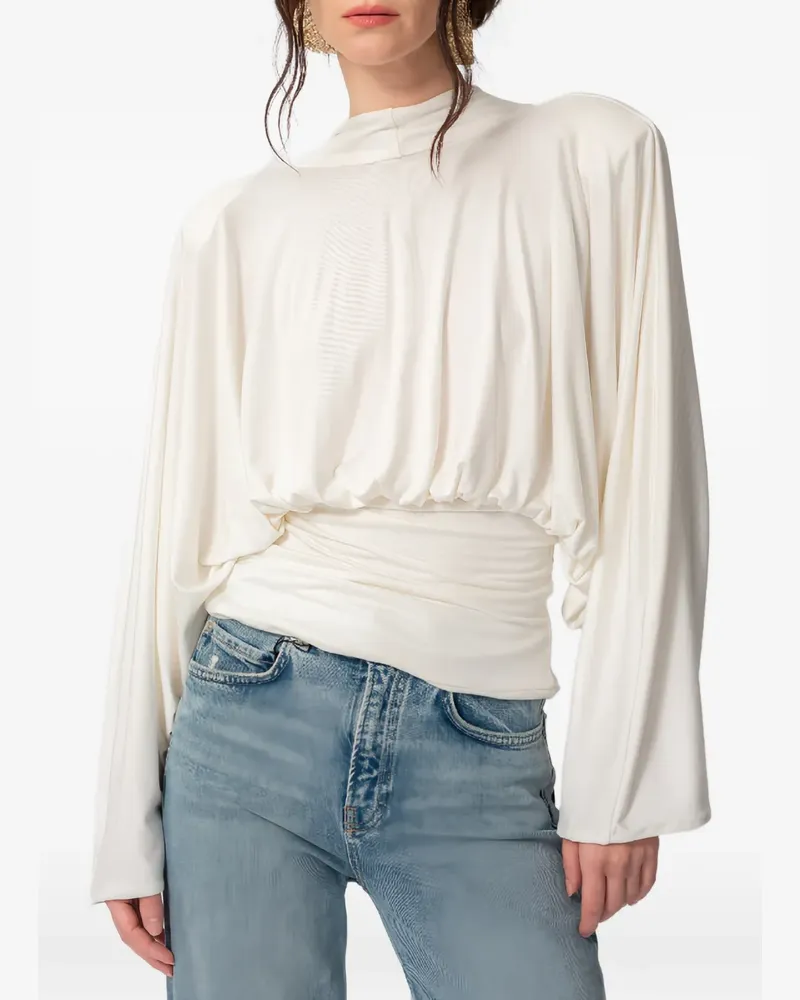 CONCEPTO Lila tie-waist top - Weiß Weiß