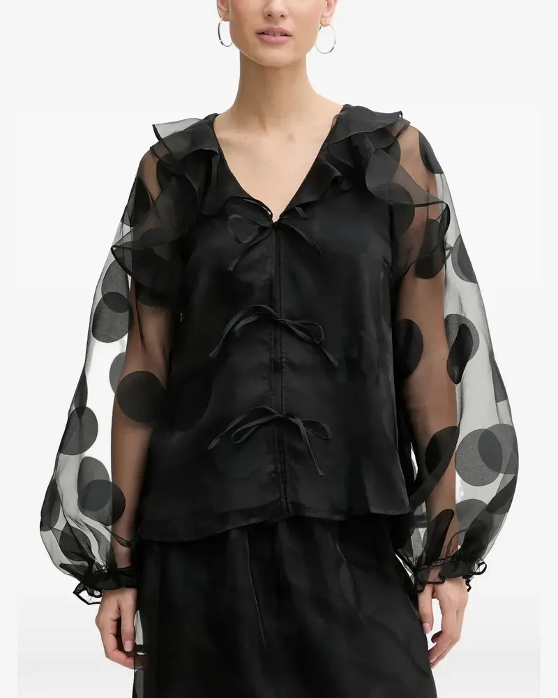 Stine Goya ruffled polka-dot blouse - Schwarz Schwarz