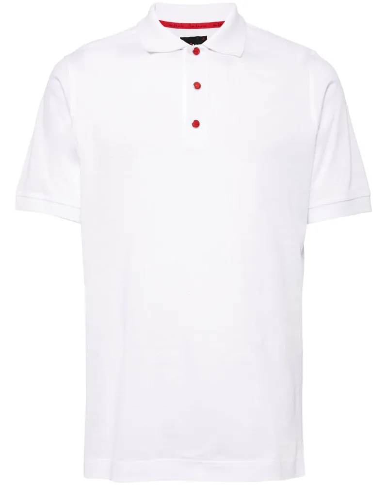 Kiton Fein gestricktes Poloshirt - Weiß Weiß